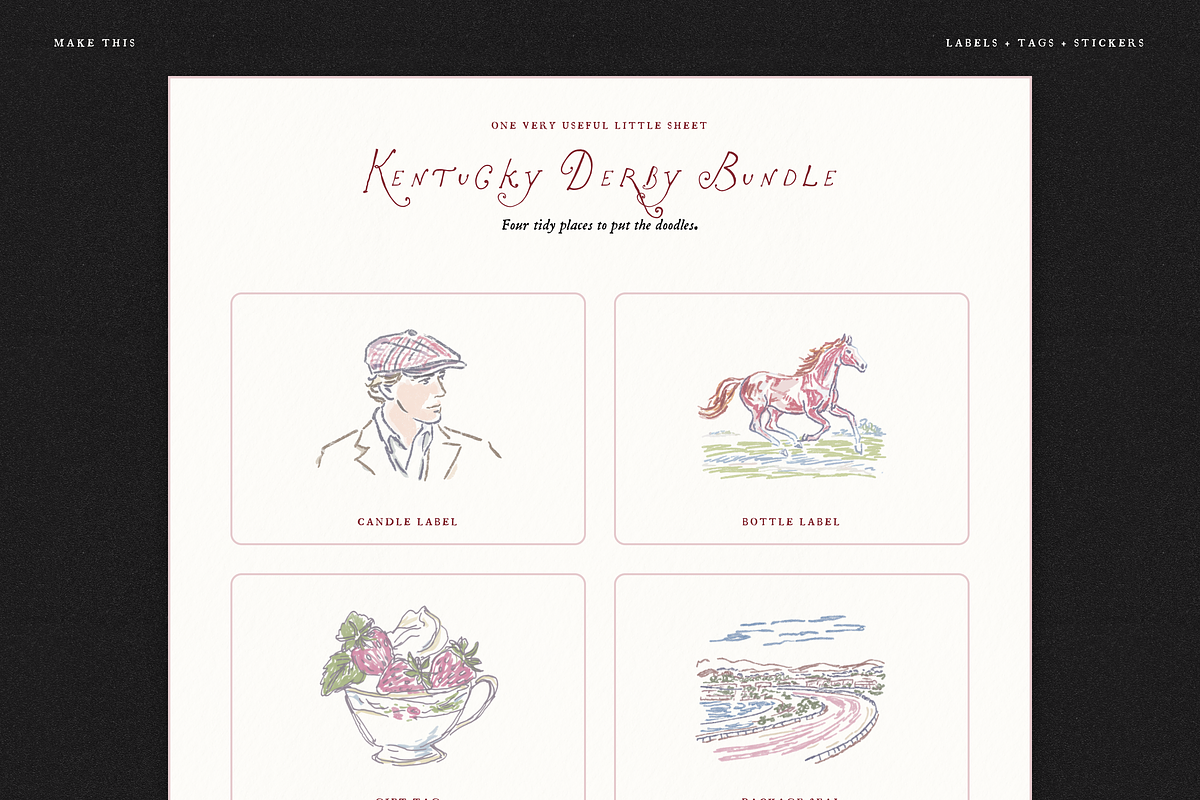 Derby Horse Race Clipart Doodle Set, an Object Illustration by The October Creative (Photo 9 of 12)