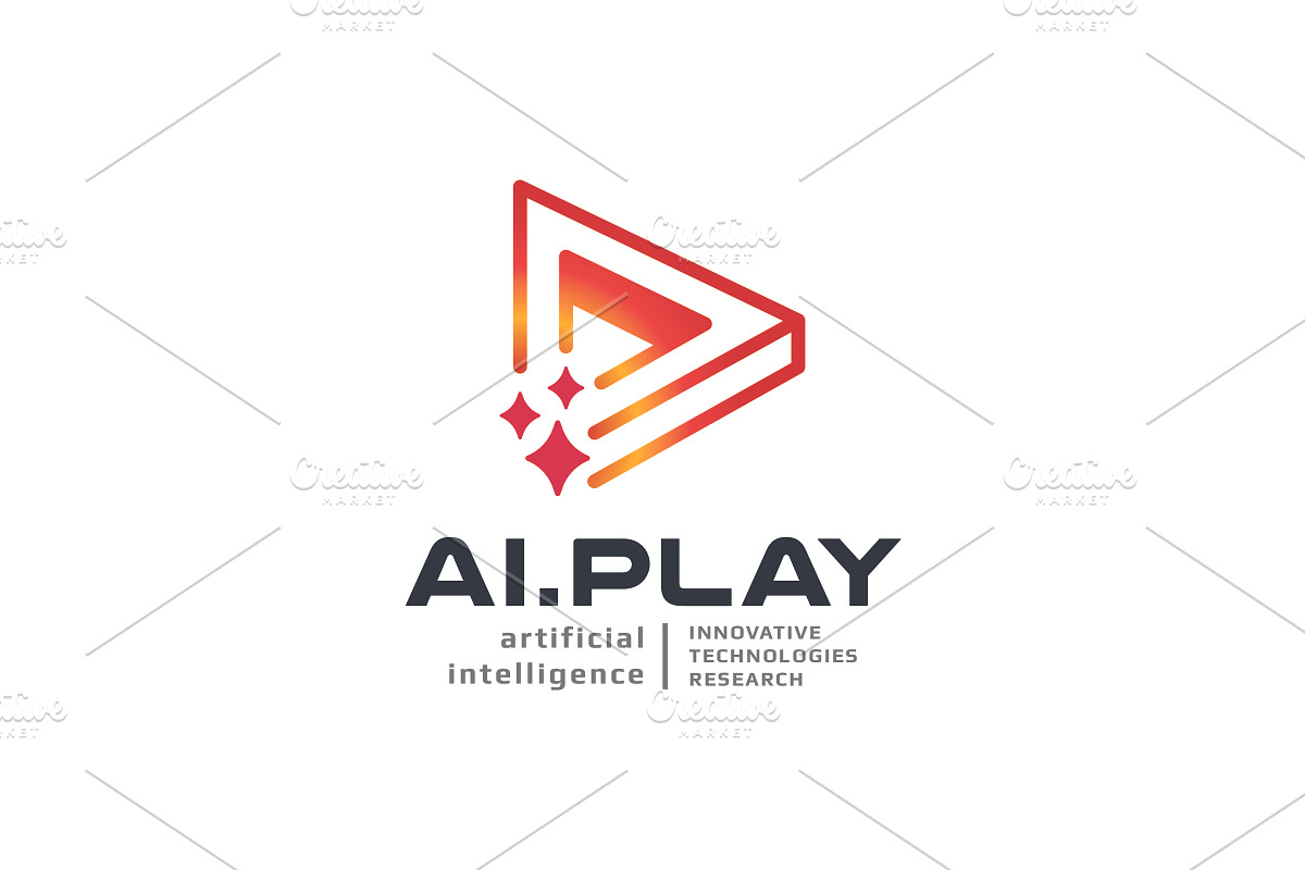 Ai Play Button Logo, a Branding & Logo Template by Design_Planet (Photo 1 of 4)