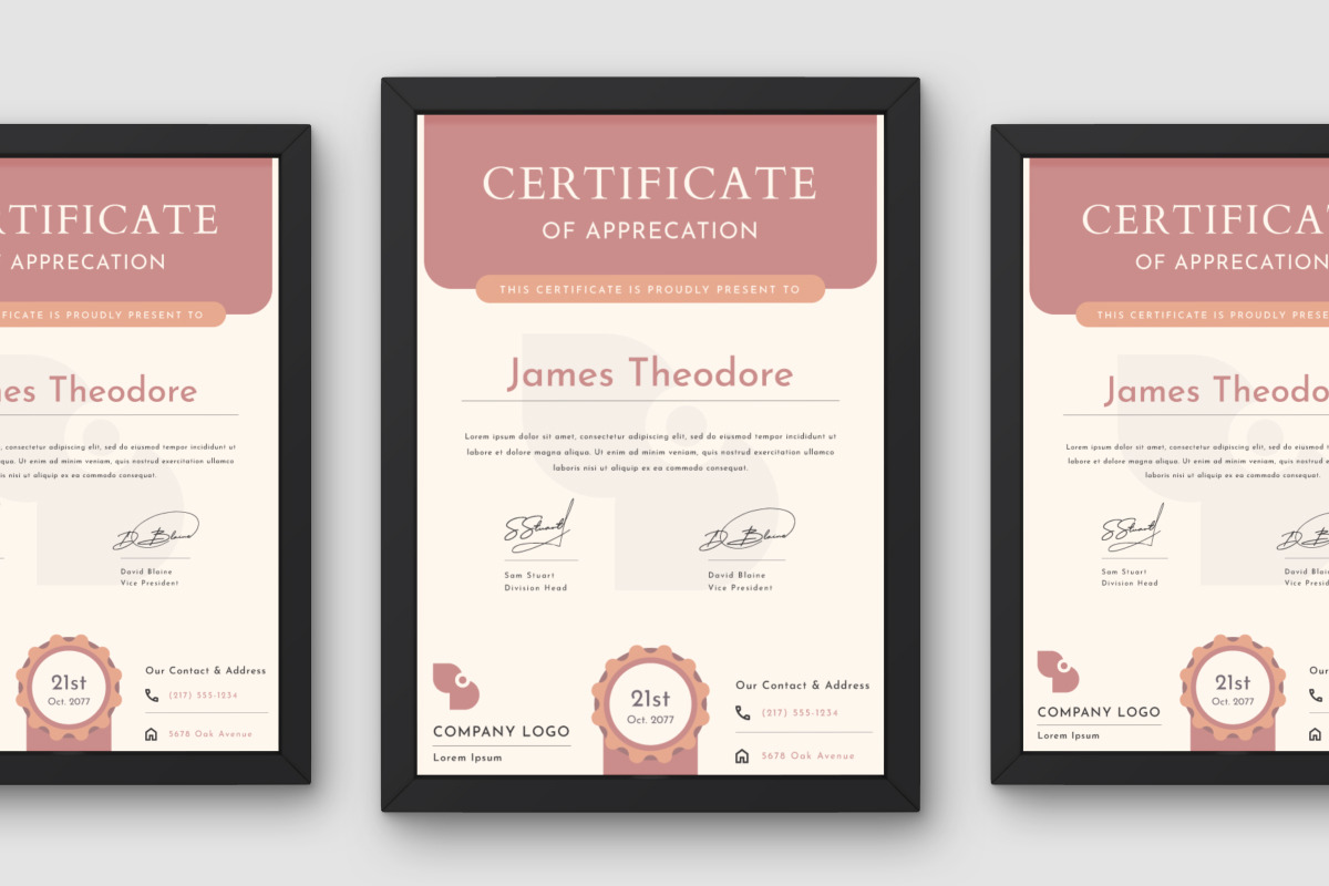 Geometric Certificate Template V4, a Print Template by twinstd (Photo 2 of 3)