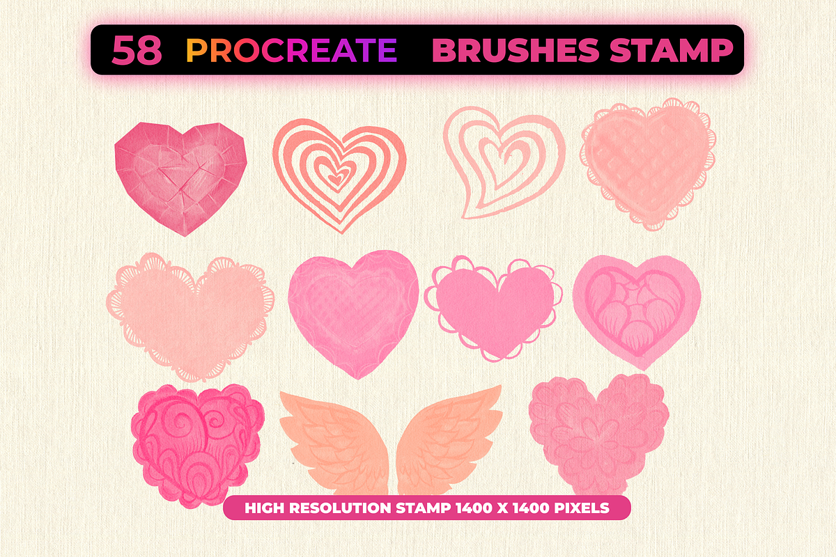85 Romantic Brush Stamps Procreate, a Brush Add-On by Graphics Resources (Photo 6 of 11)