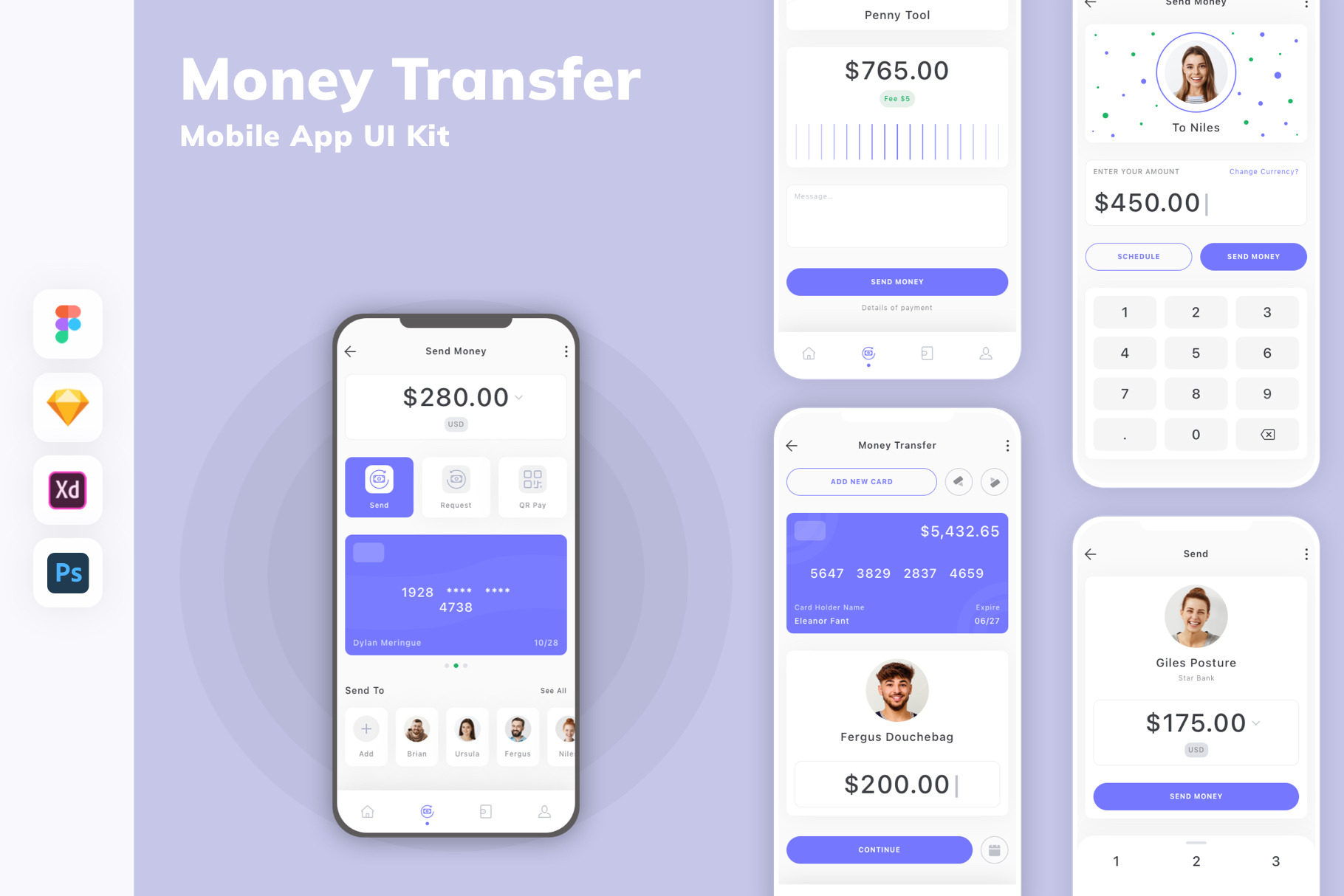 Money Transfer Mobile App UI Kit, an UI Kit Template by uicube