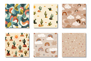 Cute Boho Seamless Patterns Bundle, a Pattern Graphic by Canvas Craft (Thumbnail 2 of 6)