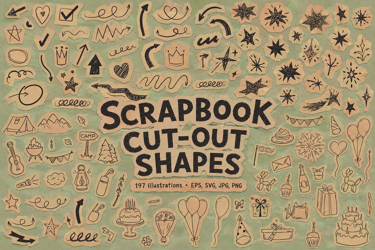 Scrapbook Cut-Out Shapes, a Decorative Illustration by Anna Studio (Photo 1 of 12)