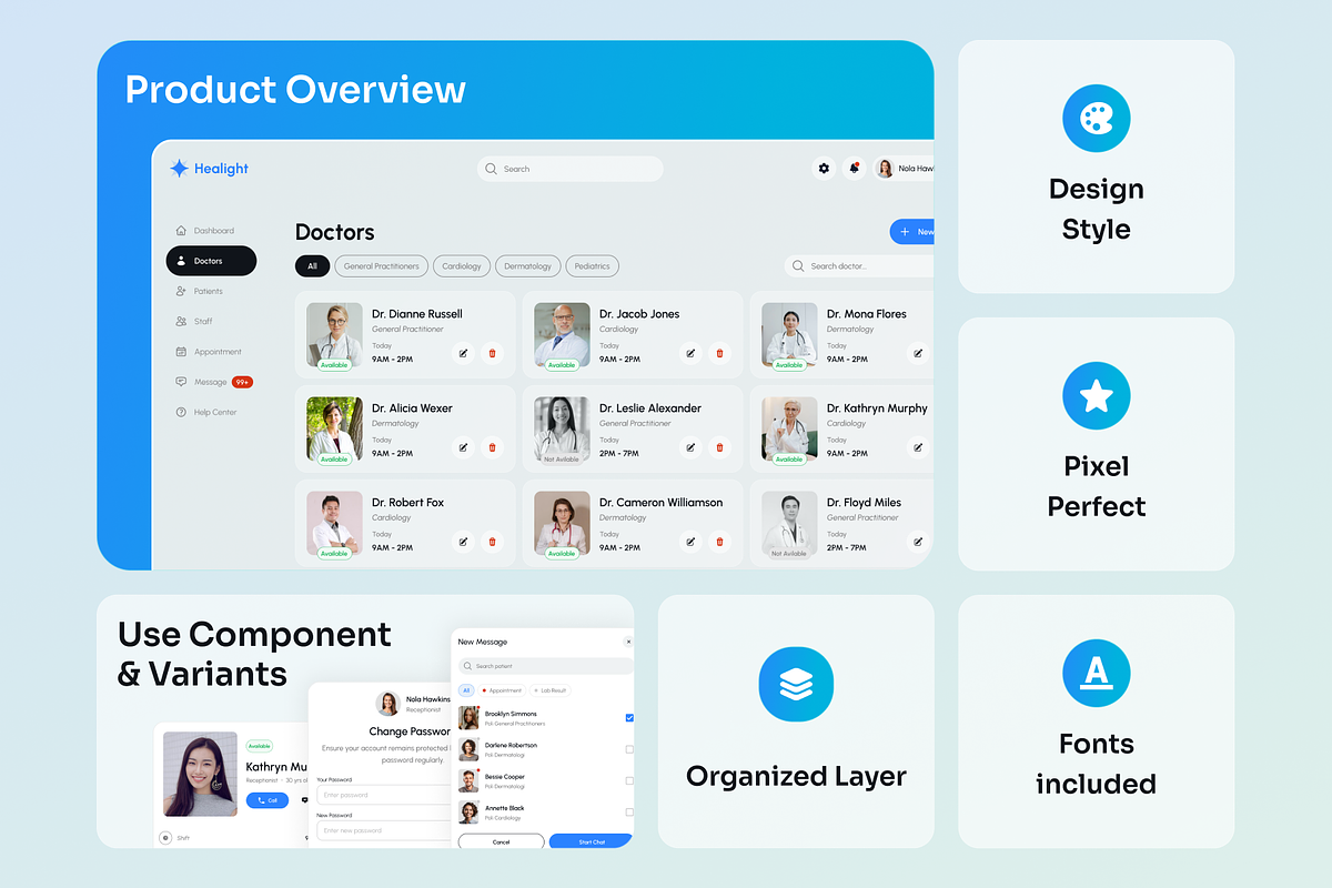 Healight - Multipurpose SAAS UI Kit, an UI Kit Template by Agensip Design Agency (Photo 3 of 10)