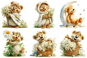 Whimsical Daisy Teddy Bear Clipart, a Seasonal Illustration by Craft Nest (Thumbnail 11 of 12)