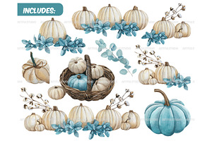 Watercolor Farmhouse Pumpkin Clipart