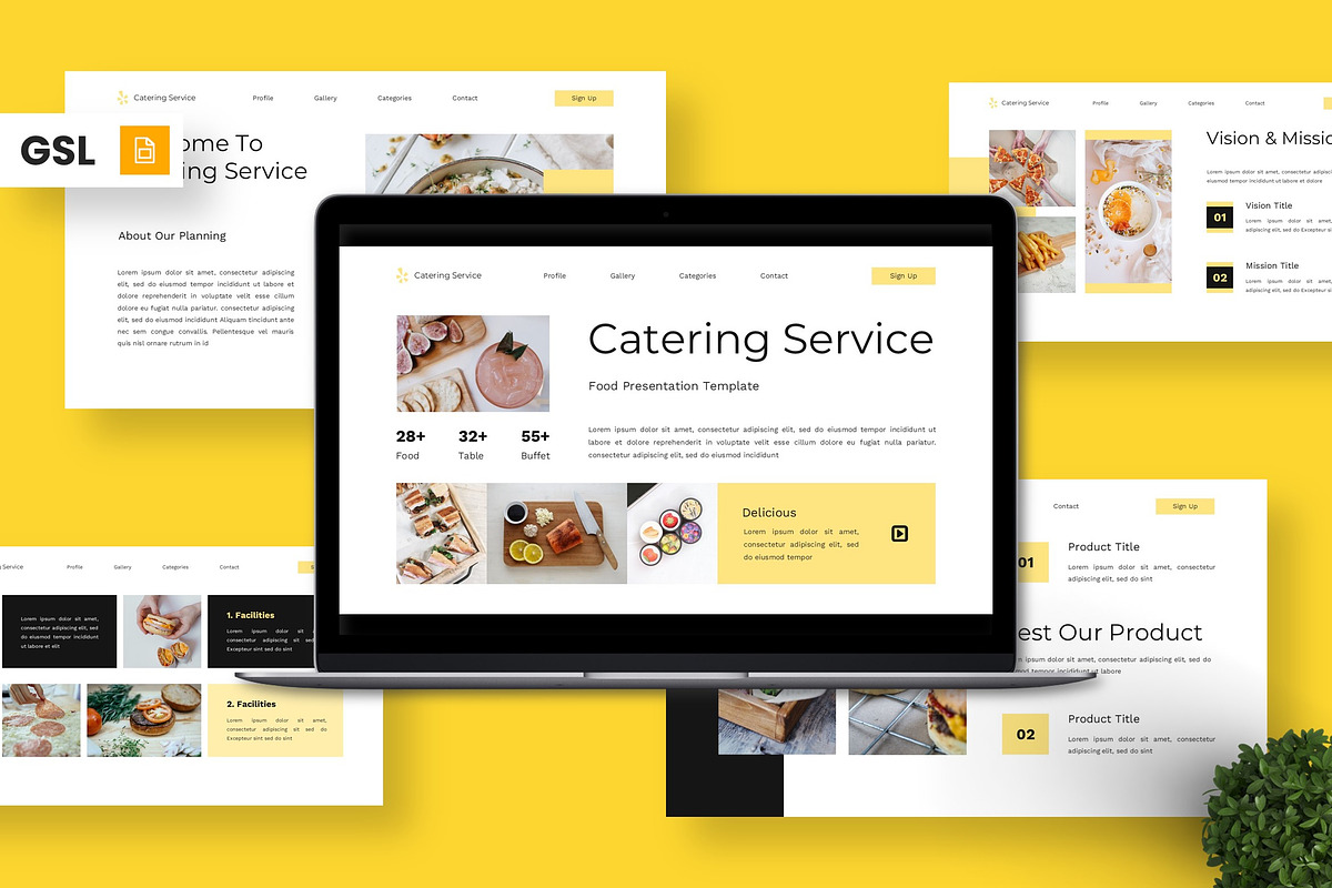 Catering Service - Food Google Slide, a Presentation Template by Deepslide Studio (Photo 1 of 4)