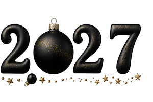 New year 2027 in black and gold with, an Illustration by Dvoevnore photos