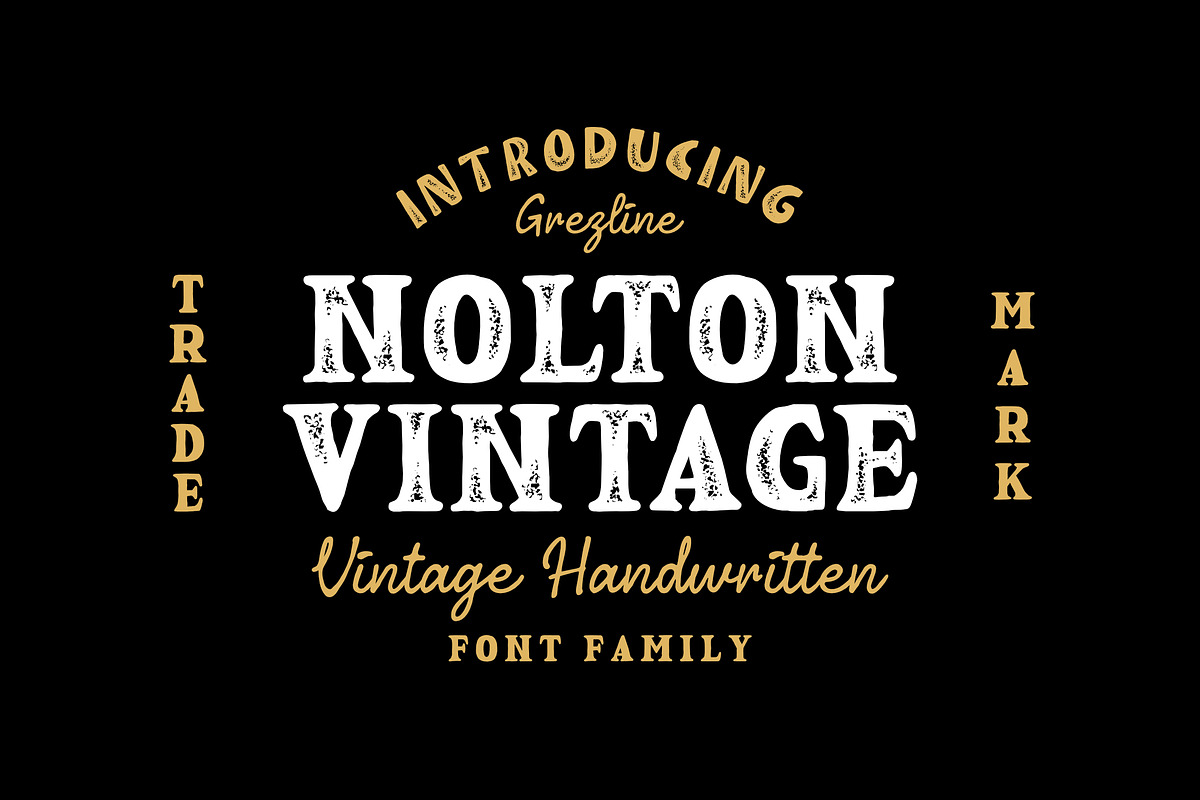 Nolton Vintage - Font Family, a Handwritten Font by Grezline Studio (Photo 1 of 12)
