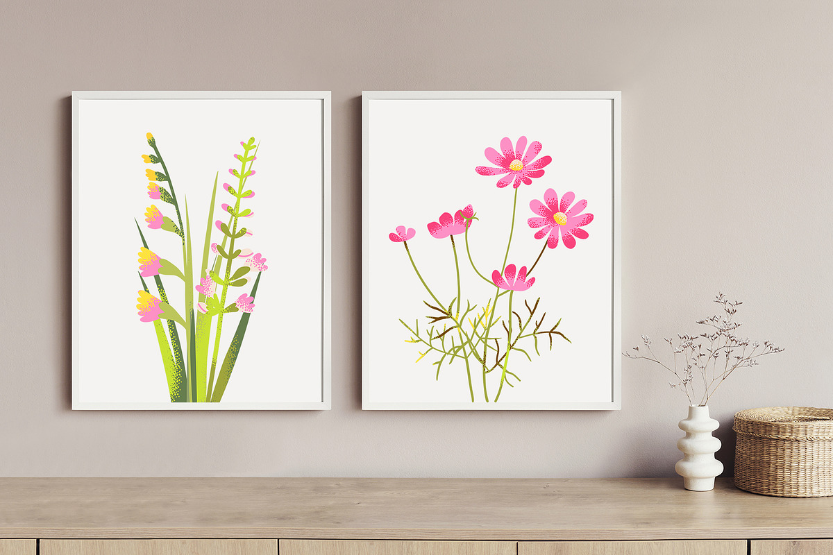 MEADOW FLOWERS: clipart & borders, a Seasonal Illustration by Elliko shop (Photo 3 of 8)