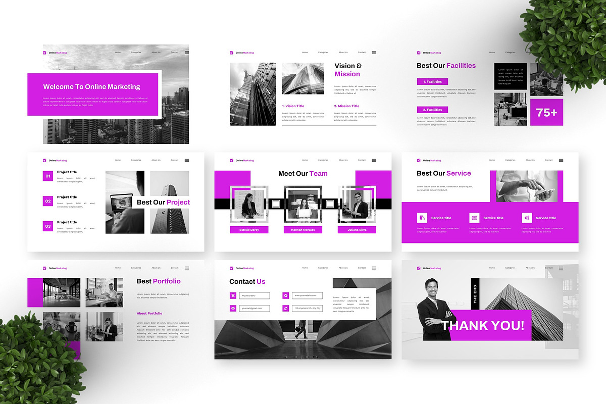 Online Marketing - Business PPT, a Presentation Template by Deepslide Studio (Photo 3 of 4)