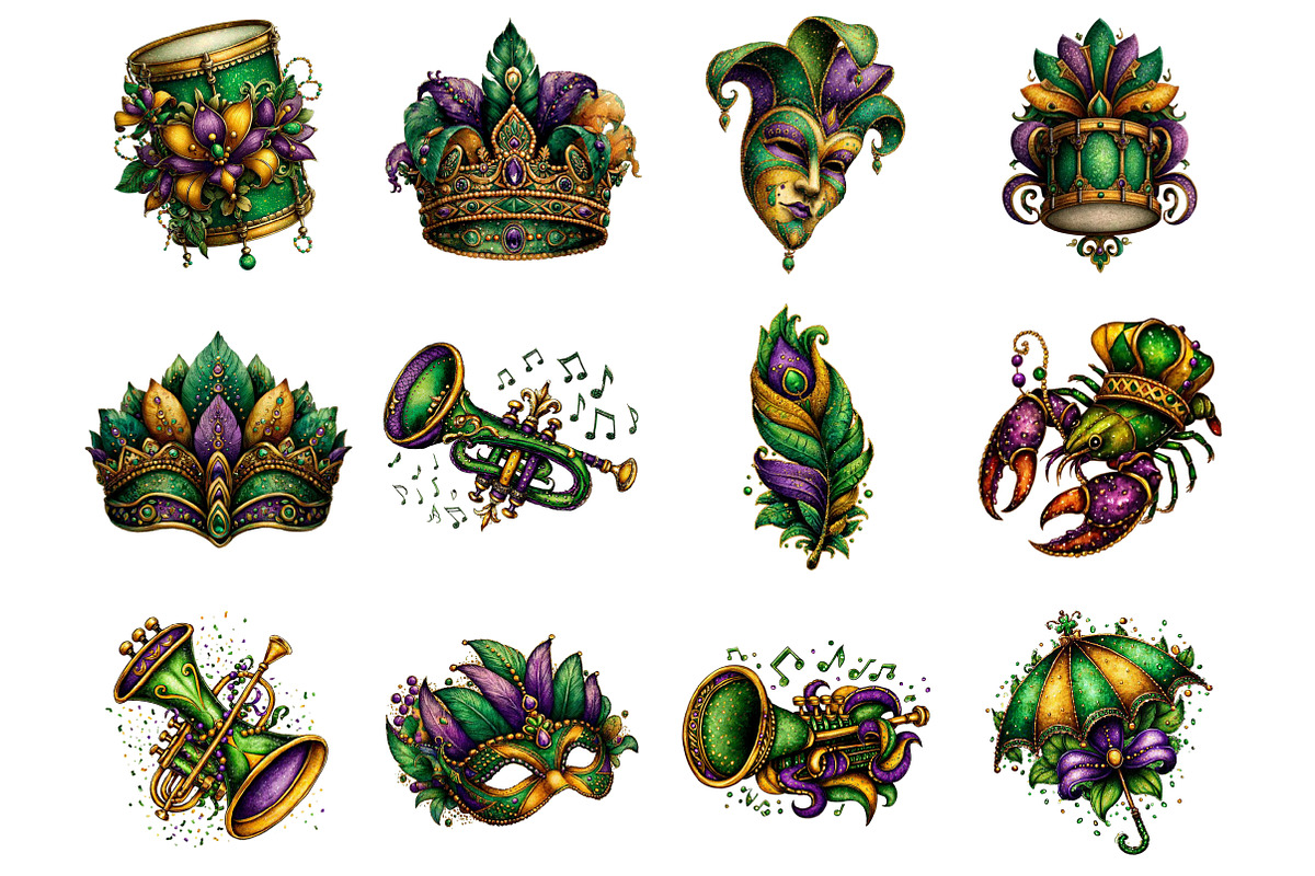 Mardi Gras Sublimation Clipart, a Graphic by CitraGraphics (Photo 5 of 5)