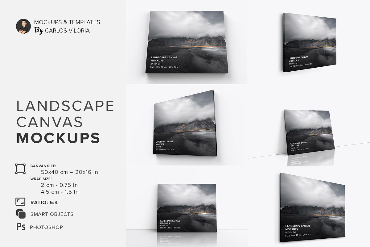 Canvas Mockups Bundle 01, a Merchandise Mockup by Mockups by Carlos Viloria (Photo 31 of 53)