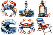 Watercolor Coastal Clipart, an Illustration by Craft Nest (Thumbnail 9 of 9)