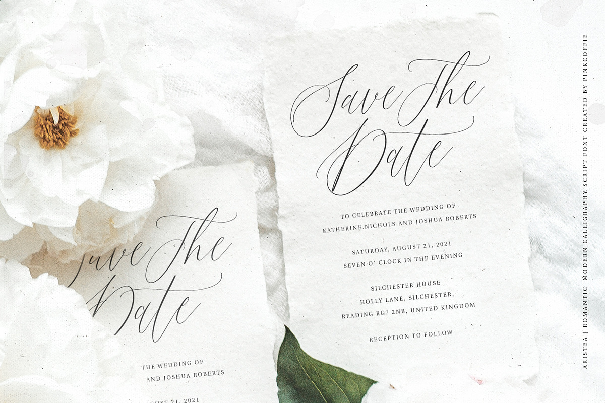 Aristea | Modern Calligraphy Script, a Script Font by Pink Coffie (Photo 5 of 9)