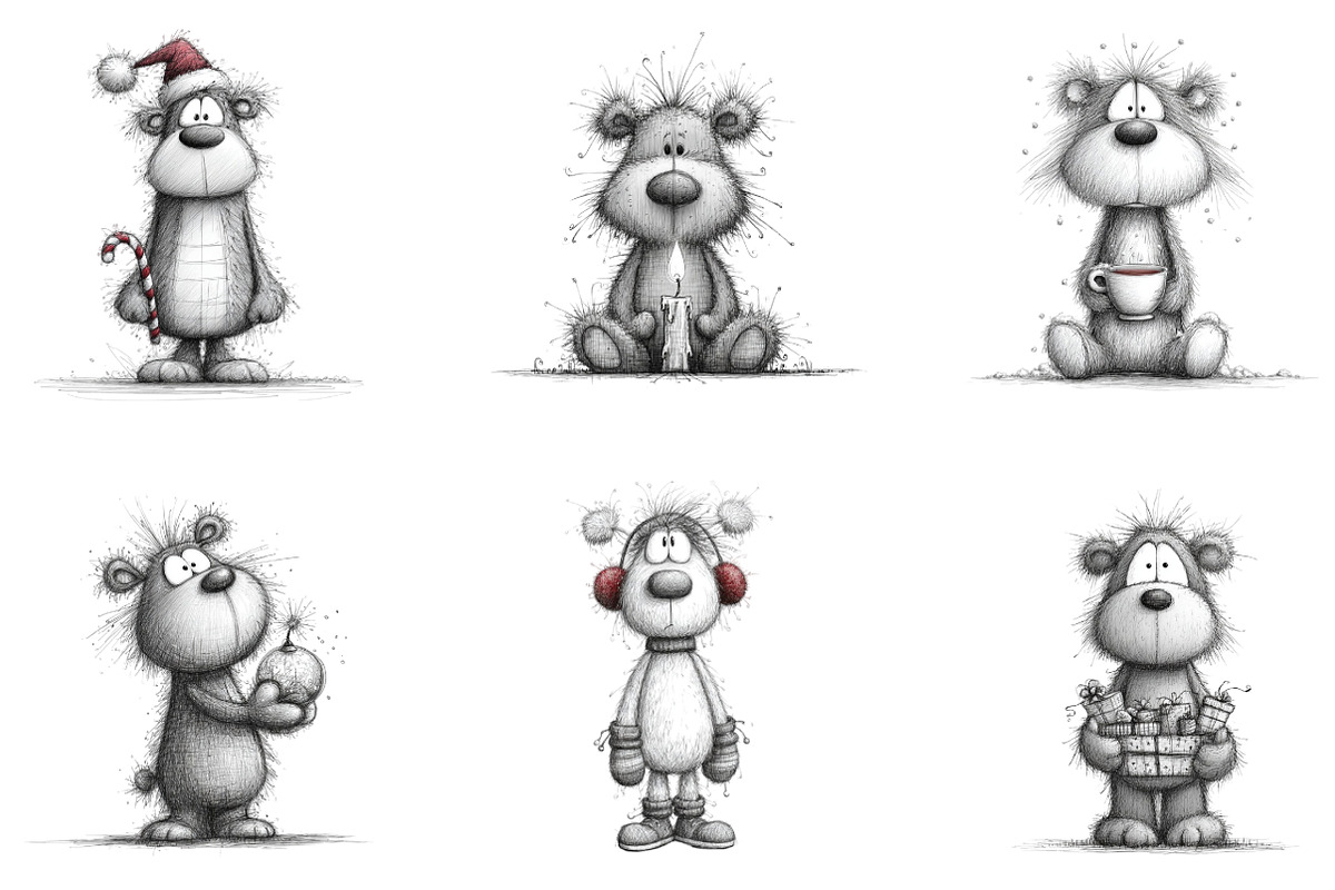 Whimsical Christmas Teddy Bear Clipa, an Illustration by designcity5 (Photo 4 of 5)