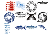 Sardines Clipart, a Decorative Illustration by stickermadness (Thumbnail 2 of 4)
