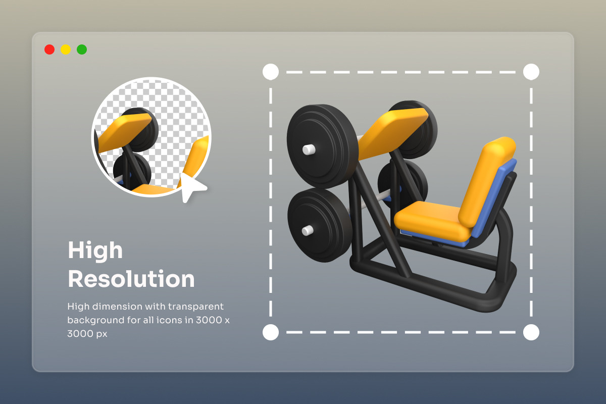Gym Equipment 3D Icon Pack, a Healthcare Illustration by twinstd (Photo 3 of 7)