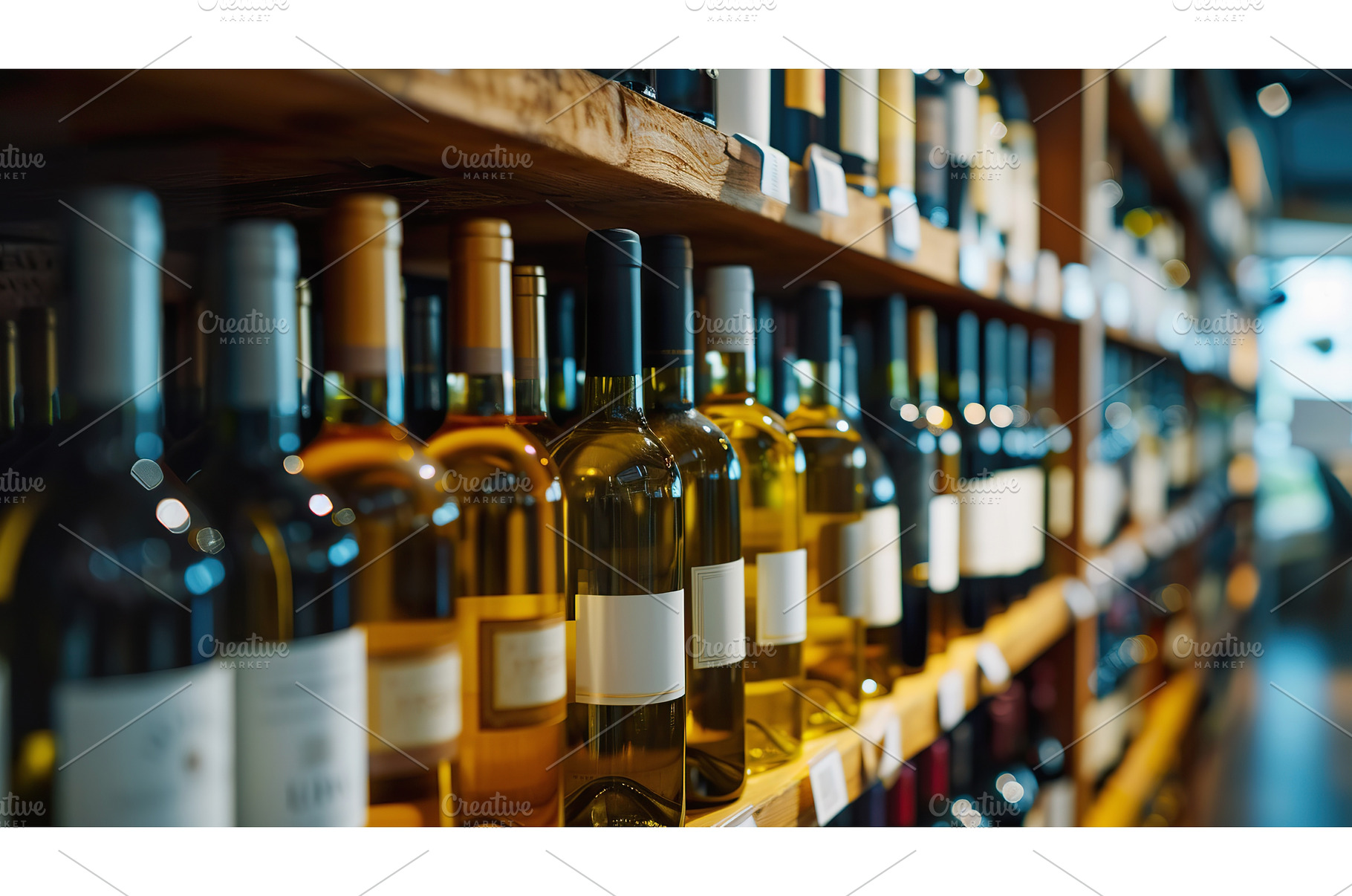 White and red wine bottles on wooden, an Industrial Photo by Lermont51