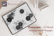 Procreate Floral Arrangement Stamps, a Brush Add-On by Kerstinsstudio (Thumbnail 1 of 3)