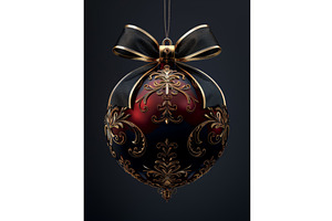 Elegant Red and Gold Christmas, an Illustration by tilialucida