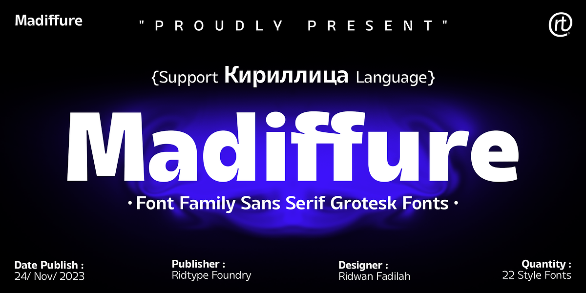 Madiffure Font Family, a Sans Serif Font by Ridtype Foundry (Photo 2 of 12)