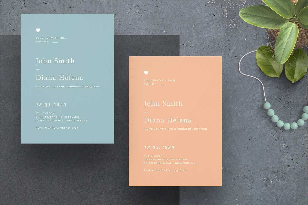 Minimal Colorful Wedding Invitation, an Invitation Template by Creativestoree (Photo 2 of 4)