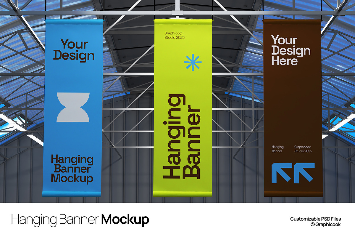 Hanging Banner Mockup, a Mockup by graphicook (Photo 1 of 4)