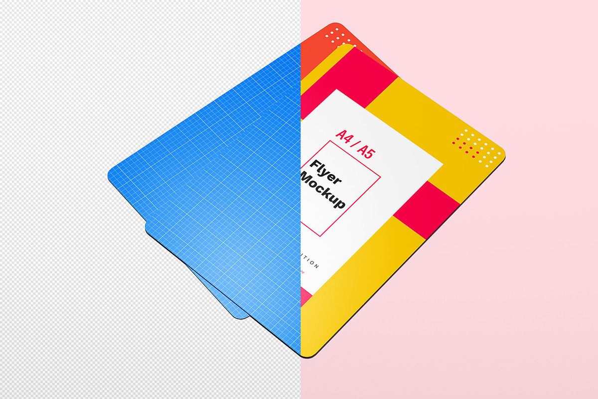 A4 / A5 Round Corner Flyer Mockup, an Advertising Mockup by Illusiongraphic (Photo 14 of 19)