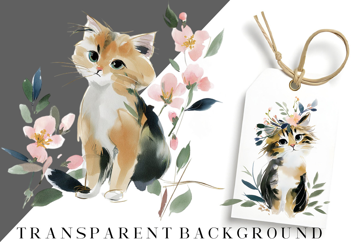 Collection of Spring Kittens Clipart, an Illustration by DreamCafeArt (Photo 8 of 8)