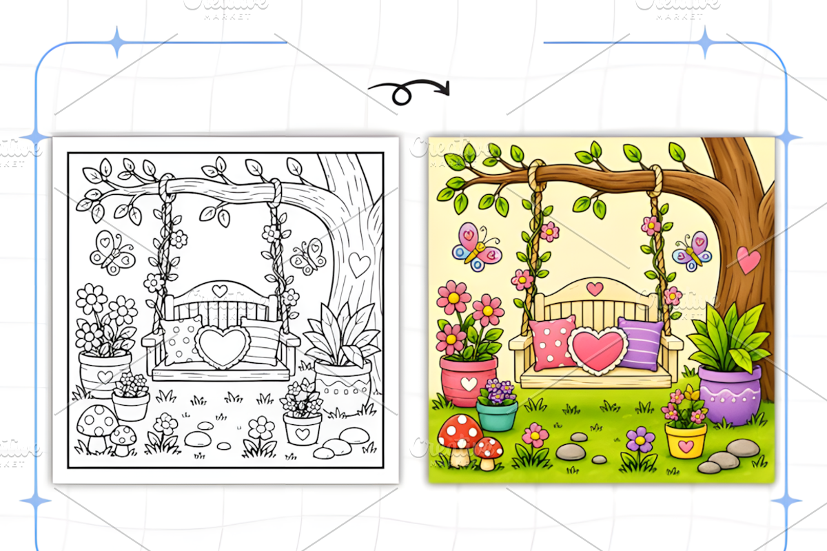 Bold Easy Garden Corners Coloring, a Decorative Illustration by Design Station (Photo 6 of 7)