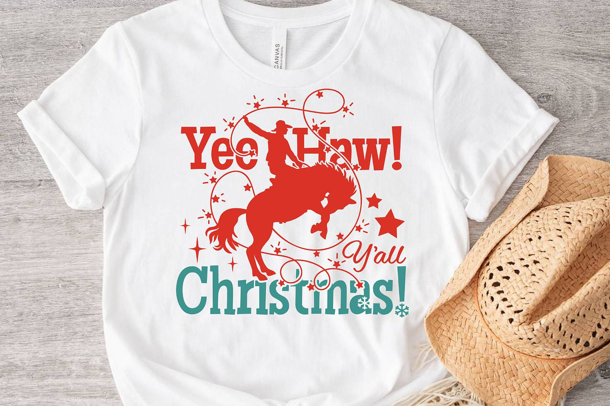 Yee Haw Y’all Christmas Cowboy SVG, a Graphic by TanchaArt (Photo 2 of 11)