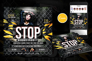 Stop Night Flyer Canva Template