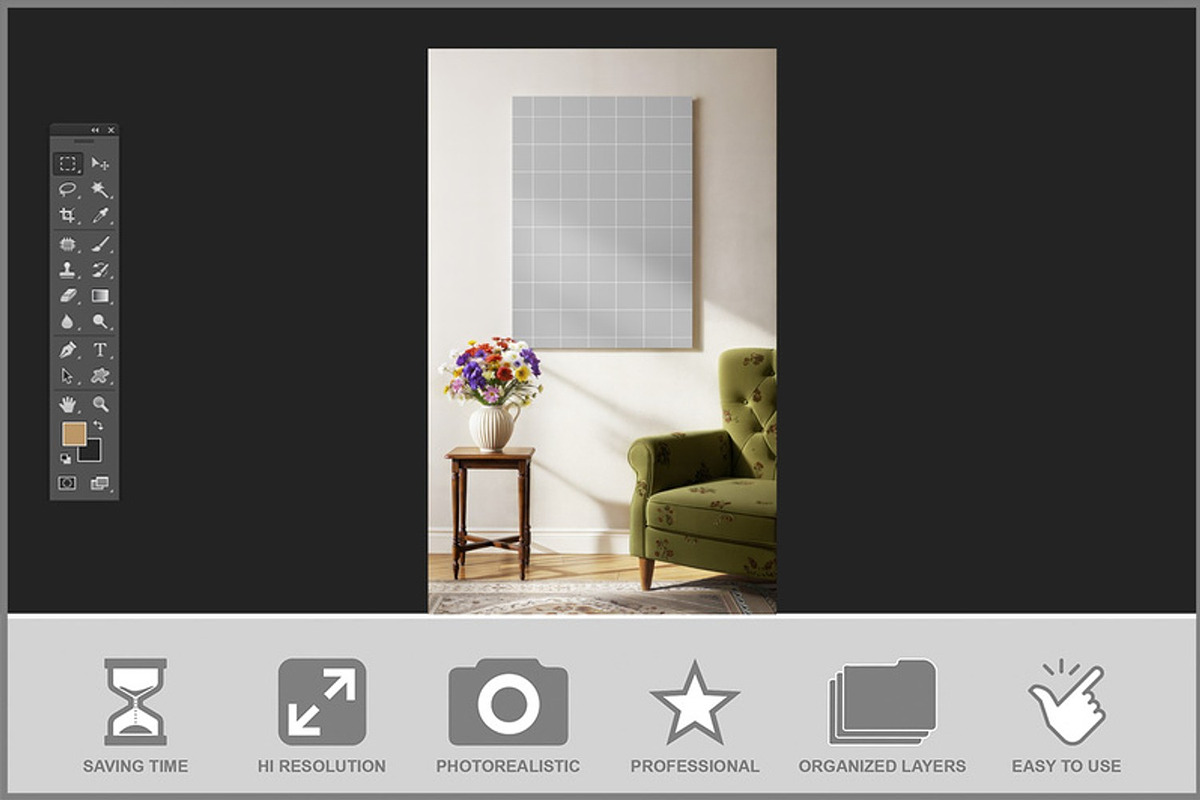 Framed Poster Wall Mockup, a Product Mockup by Bruno's Shop (Photo 2 of 3)