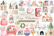 Cozy Christmas Watercolor Clipart Se, an Illustration by Sublimation Artist (Thumbnail 1 of 6)