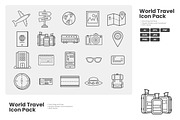 World Travel Icon Pack, an Outline Icon by erifqizeicon (Thumbnail 1 of 3)