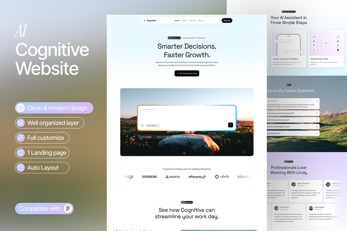 AI Landing Page Design, an UI Kit Template by Ahmed Rubel (Photo 1 of 5)