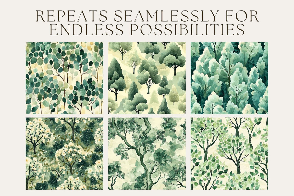 12 Brush and Bough Seamless Patterns, a Pattern Graphic by Inknfolly (Photo 2 of 7)