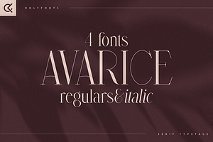 Avarice - Serif Typeface 4 Fonts