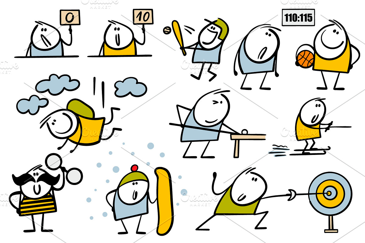 Cartoon sport set 1., an Illustration by eka panova (Photo 2 of 6)