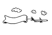Airplane Banner Message Sketch, an Object Graphic by cvcreative (Thumbnail 2 of 2)