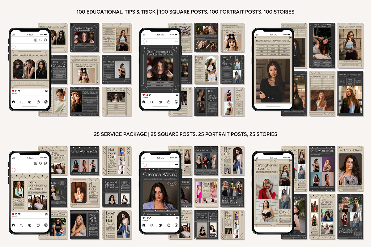 Hairstylist Instagram Template, a Social Media Template by Kalubuak (Photo 4 of 10)