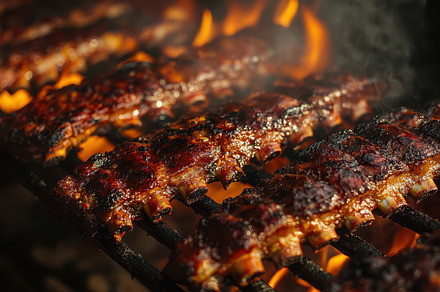 Delicious ribs being grilled. The me, a Background Photo by Pixeness