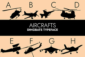 Aircrafts Silhouettes Dingbats Font