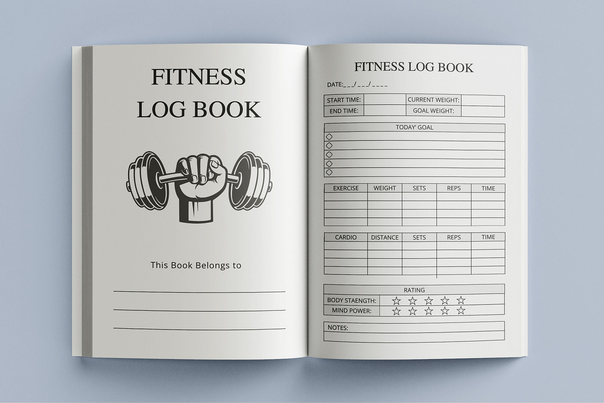Fitness Log book, a Print Template by Book2bees (Photo 4 of 4)