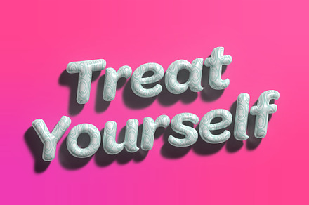 Pink 3D Patterned Text Effect