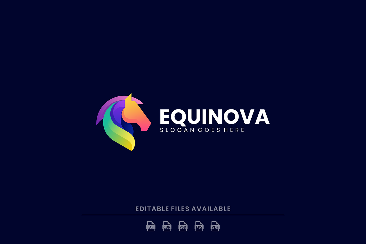 Gradient Modern Horse Head Logo, a Branding & Logo Template by Artnivora.Std