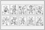 Bear Playing Sports Coloring Pages, a Sport Illustration by Lamia Emad (Thumbnail 3 of 5)