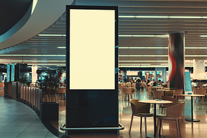 Blank billboard template in airport, a Business Photo by SkyNext