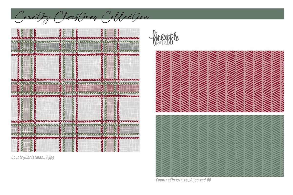 Country Christmas Digital Paper, a Pattern Graphic by FINEAPPLE (Photo 4 of 7)